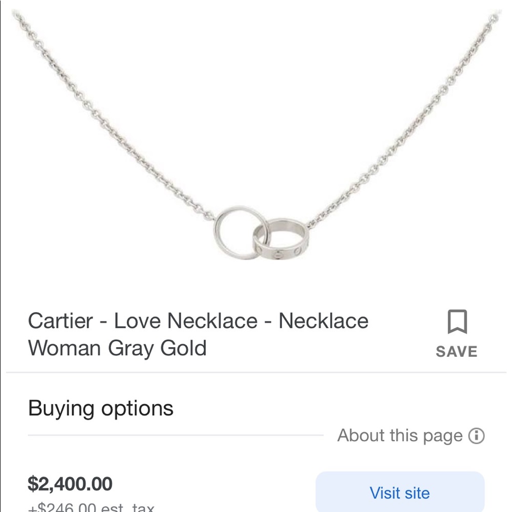 Authentic Cartier 18K grey gold - LOVE Necklace - Picture 1 of 3